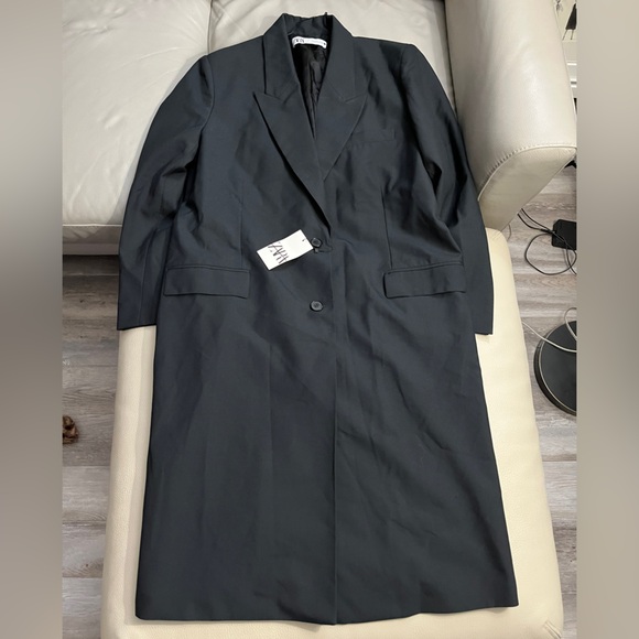 NWT - Zara Women’s Limited Edition Wool Blended Coat Dress - Size L - Picture 6 of 13